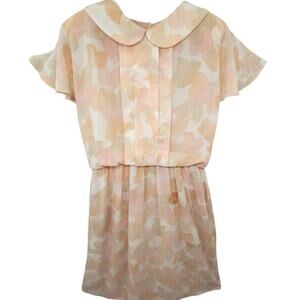 Sunlit 70s Floral‎ Chiffon Dress—Pair with Boots & Denim Jacket, Sz 10